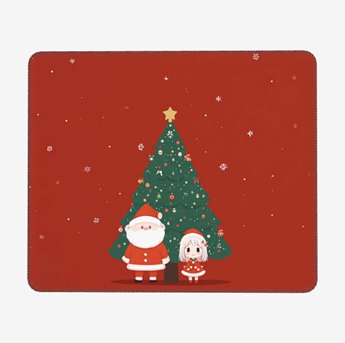 Voltique Mouse Pad Small Desk Mat, Christmas-Style Computer Mousepad with Stitched Edges Non-Slip, Keyboard Mouse Pad for Desktop Office Desk Accessories