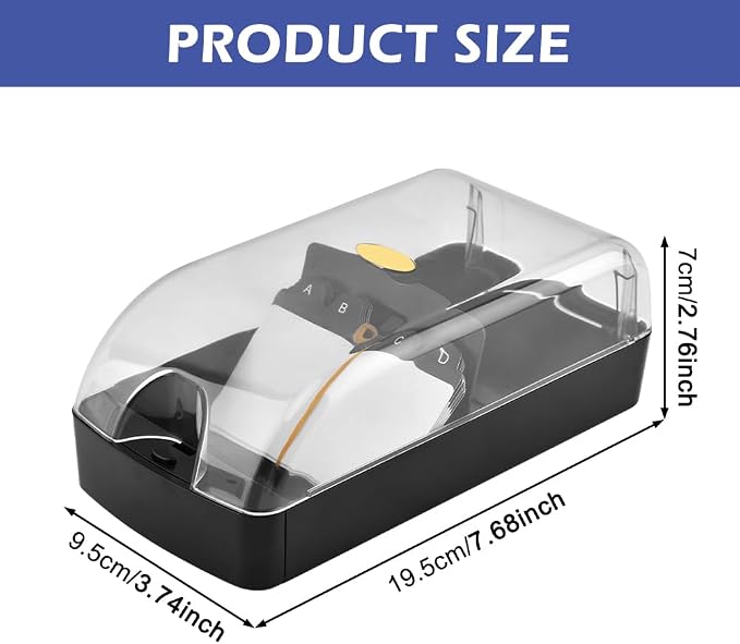 Business Card Box, Lightweight Desk Organizer with Clear Lid Storage up to 350 Cards Credit Cards Holder File Box Storage for Tabletop Office(COLOR:M)