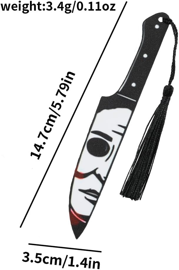 Horror Halloween Acrylic Bookmark for Women Spooky Novel Lovers Reading Accessories Student Study Stationery Halloween Gift for Men Women (5Pcs)
