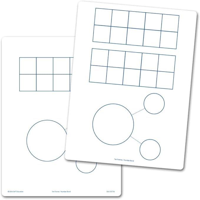 EAI Education Ten Frames & Number Bonds Flexible Dry-Erase Boards - Set of 10