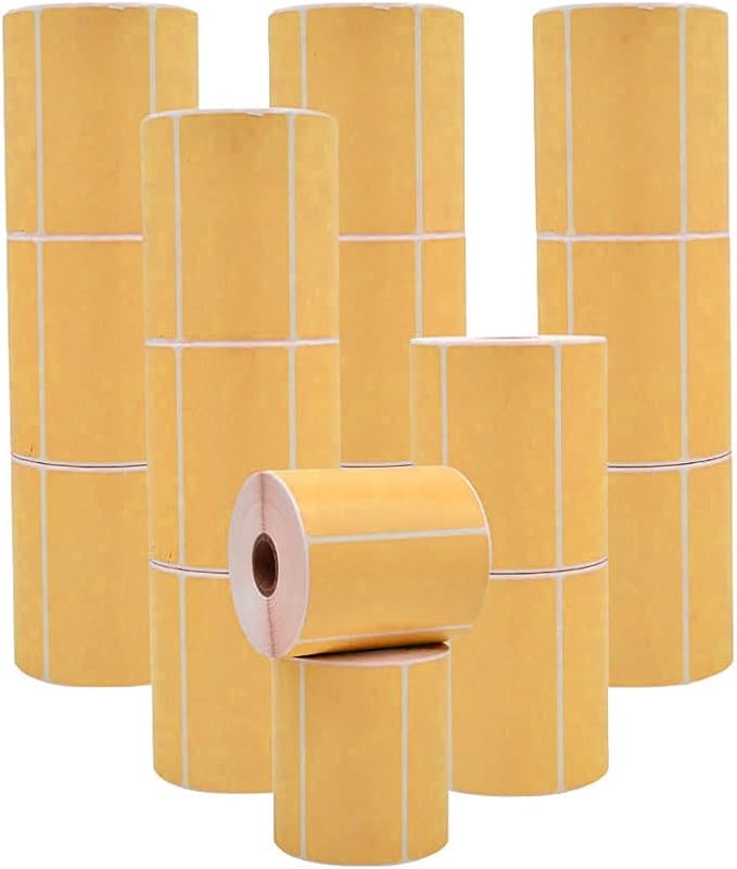 WOD Sand Direct Thermal Label Rolls - 4 x 2 inch, 725 Nametag Stickers per Roll (Pack of 16) Permanent Adhesive for Color Coding, Labeling, Inventory Management at Home, Business, and Classroom.