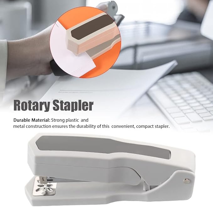 Rotary Stapler Portable School Stationery Desktop 25 Sheet Binding Supplies Bookbinding Machine Book Sewer Easy Operate Stapling