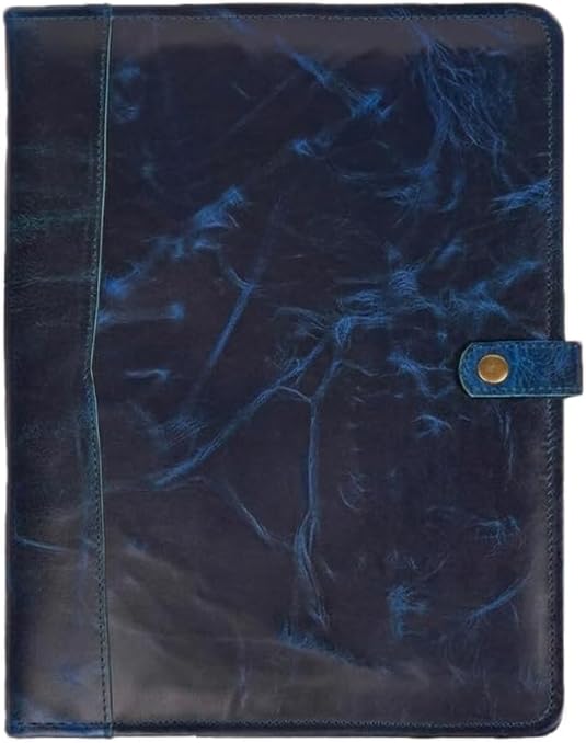 PIDAVLIYA'S Leather Portfolio, Leather Binder with Pen, Leather Portfolio for Men and Women, Leather Padfolio, Leather Folder, Portfolio Binder, Business Portfolio Men and Women (Mint Blue)