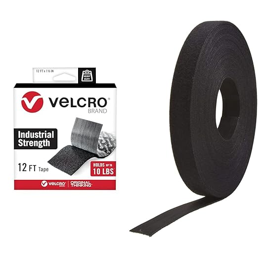 VELCRO Brand Heavy Duty 12 Foot Tape, 45 Foot Cut to Length Straps for Bundling, Hanging, Securing