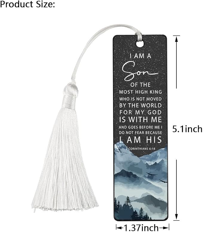 Christian Faith Bookmark, Inspirational Gift for Believers, Uplifting Gift for Spiritual Readers, Spiritual Bookish Present, Unique Mountain & Scripture Design Bookmark, WCB32