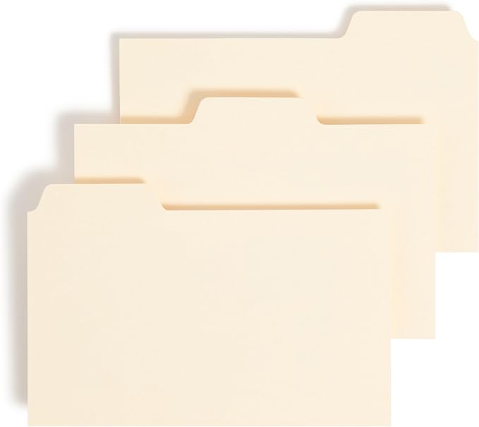 Smead Card Guide, Plain 1/3-Cut Tab (Blank), 3" H x 5" W, Manila, 100 per Box (55030)