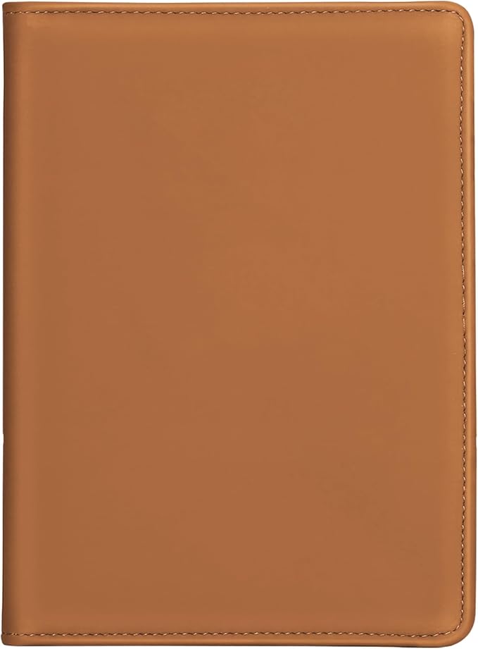 Junior Padfolio Folder - A5 Portfolio Binder Case with 5 x 8 Writing Pad and Interior Storage Pocket Executive Business Organizer for Men Women, Brown