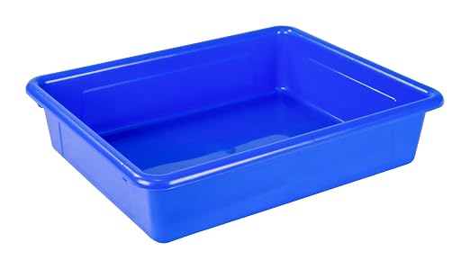 School Smart Sturdy Plastic Storage Tray, Multifunctional Design for Classroom, Home, and More, Letter Size, Blue