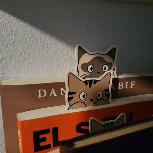 Cute Cat Bookmarks, 10 Pieces Bookmarks for Women Teachers Students Book Lovers Reading, Bookish Gifts for Cat Lovers, for School Office Home Supplies