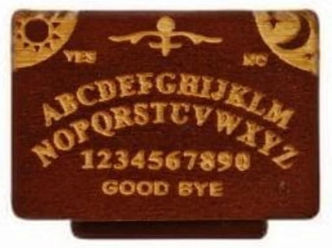 Veloshine Wooden Mini Spirit Board with Storage Drawer, Gothic Letters and Numbers, Sunburst Design, Decorative Ouija-Style Home Ornament (B)