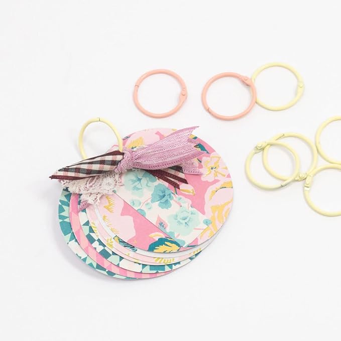 Craftelier - Set of 6 Metal Binding Rings for Scrapbooking, Card Making and Other Craft Projects | Rings for Photo Albums, Notebooks or Diaries | Size Ø 30 mm - White Colour