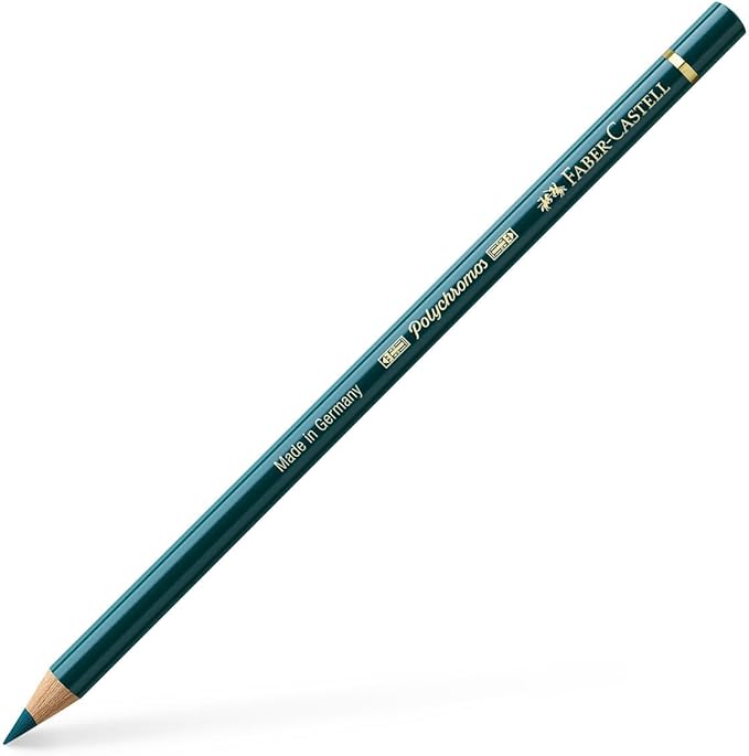Faber-Castell Polychromos Artists' Single Pencil - Colour 158 Deep Cobalt Green