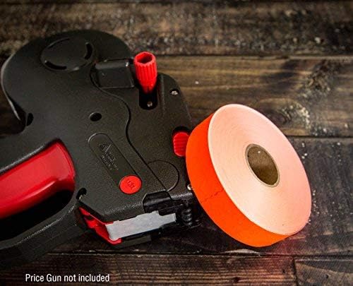 Perco Fluorescent Red Pricing Labels for Monarch 1131 Pricing Gun - 1 Sleeve, 20,000 Price Gun Labels Bundle with Monarch Ink Roll for Monarch 1131 & 1136 Price Labelers (Pack of 4)