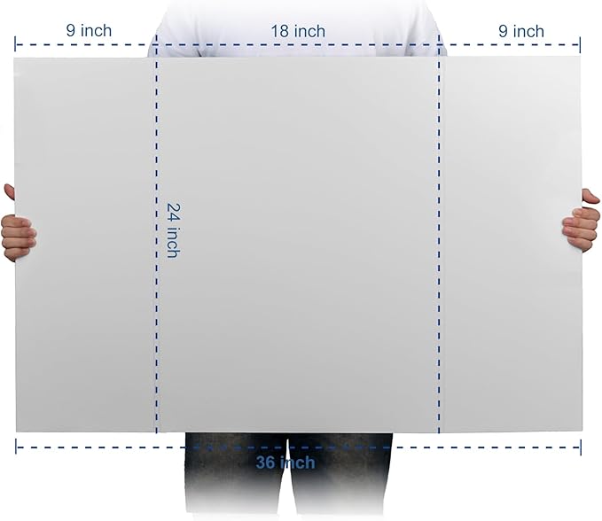 Trifold Poster Board Foam Core 24 x 36 x 3/16"(5mm) - 5 Pack - Tri Fold Posters Display Board, Acid Free, Double Sided, Posterboard Foamboard for Mounting, Prints, Art, Presentation and Projects
