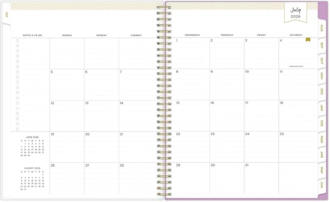 2026-2027 Blue Sky Day Designer Kerridge Lilac 8" x 11" Academic Year Weekly & Monthly Planner, Plastic Cover (158165)
