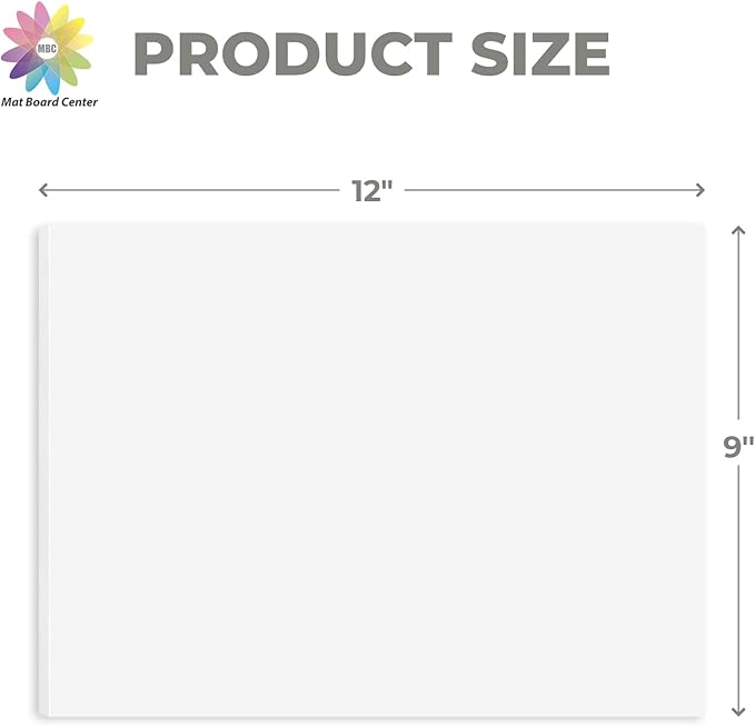 Mat Board Center, Pack of 5, 9X12 Foam Boards Acid Free White Foam Core Boards for Mounting, Crafts, Display, Presentation and Projects, 1/8" Thick