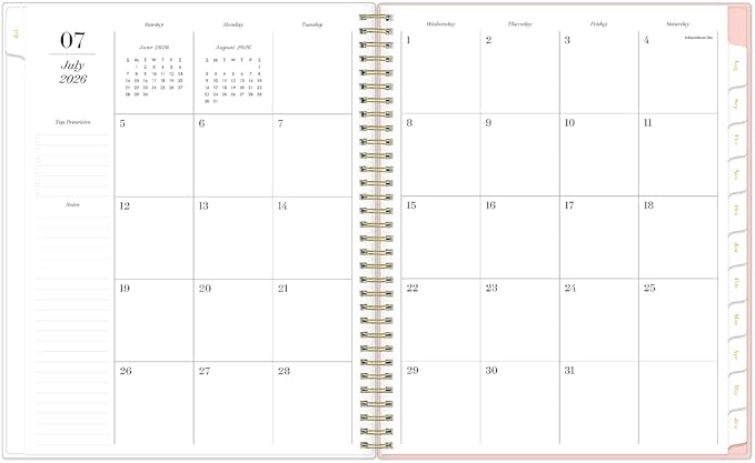 2026-2027 Blue Sky 8" x 11" Academic Year Weekly & Monthly Planner, Plastic Cover, Berry Rose (161384)