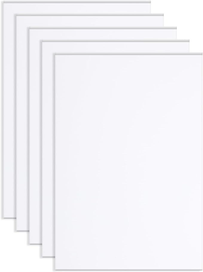 5 PCS White Foam Boards, 11 Inch Poster Foams Boards Sheets Thickness White Foams Core Backing Board Rectangle Foam PVC Sheet Double Sided Core Board Sign for Art Crafts, Presentation, Wedding（Foam ）