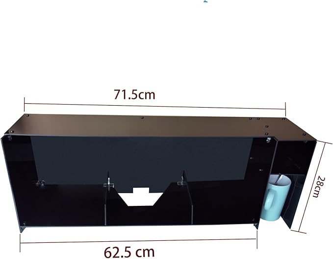Desktop organizer shelf over monitor-Desktop organizer monitor stand -Straight Side Acrylic office organizer - Organize all small office and personal items (11 inches high)