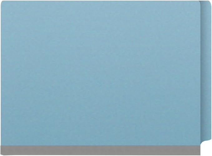 25 Pt. Pressboard Classification Folders, Full Cut End Tab, Letter Size, 1 Divider, Light Blue (Box of 10)