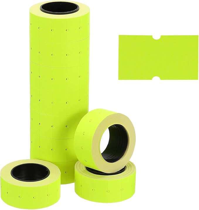 PATIKIL Pricing Labels, 10 Rolls 5000 Price Price Gun Labels Self-Adhesive Rectangular Puzzle Shape Marker Tag Stickers for Date Gun, Yellow