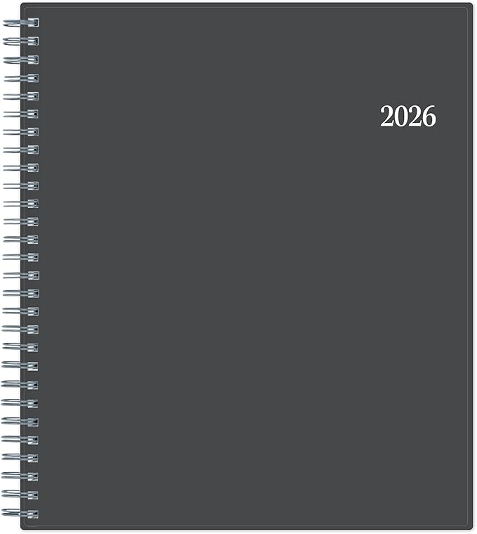 2026 Blue Sky Monthly Planner, 8" x 10", Passages/Charcoal Metallic, January to December, 100011