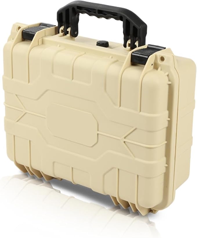 CROSSDESIGN Storage Box for Collectible Cards & Craft Supplies, DIY Adjustable Organizer with Removable Dividers & Protective Foam, Stackable Container for Tools, Screws, Beads - Large Beige