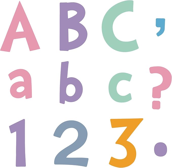 Tenare 268 Pcs Large Bulletin Board Letters 5 Inch Alphabet Combo Set, Chalkboard Poster Letters Cutouts for Board Display Craft Home Wall Decor(Macaron Color)