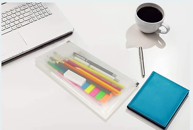 10Packs #10 Zipper Plastic Envelopes 5 x 10 Assorted Colors Envelopes Folder for Money Receipts Coupons Bills
