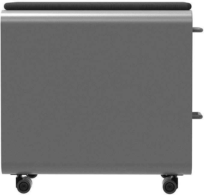 Monoprice Round Corner 2-Drawer File Cabinet - Gray, Lockable with Seat Cushion - Workstream Collection (137882), Grey