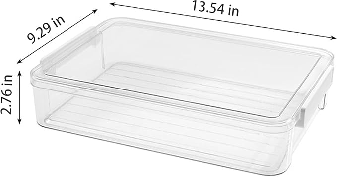 A4 Scrapbook Paper Storage, Photo Storage Box, Plastic File Box (4Pack, Large, White)