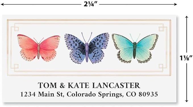 Colorful Images Millennial Garden Return Address Mailing Labels, Personalize with Name & Addresses, Set of 144 Self Adhesive, Easy Peel Flat Label Sheets, 1-1/8" x 2-1/4", 1 Design