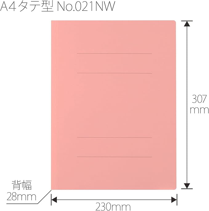 Plus Flat File, Resin Jig, Thick Binding, 10.8 inches (300 mm), A4, Vertical, Pink, 10 Pkg No.021NW 79-048 x 10