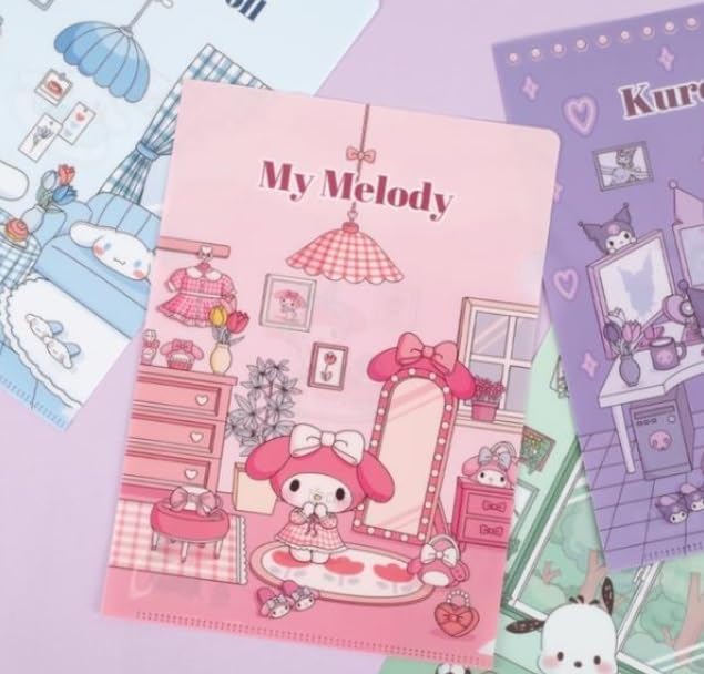Set of 3 Cute Clear L-Type File Folder Transparent Document Folder