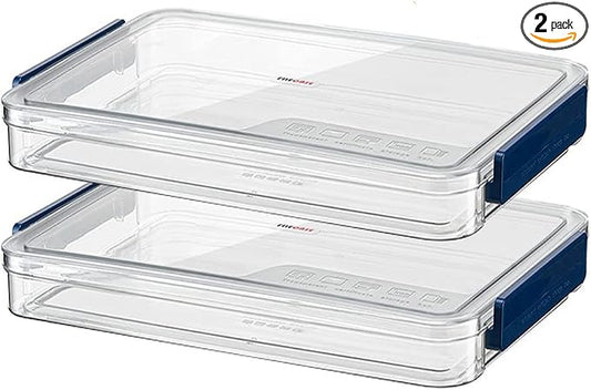 2 Pack Document Storage Clear Plastic Storage Boxes with Lids Stackable Storage Bins Paper Storage Box Containers for Organizing A4 File Paper, Document, Photo, Scrapbook