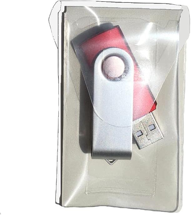 USB Flash Drive Holders – Clear Sleeves with Adhesive Back and Resealable Flap, Reusable Dust-Resistant Storage for Teachers, Personal Use, Small Offices – Polypropylene 2″ x 3 7/16″ - 10 Pack