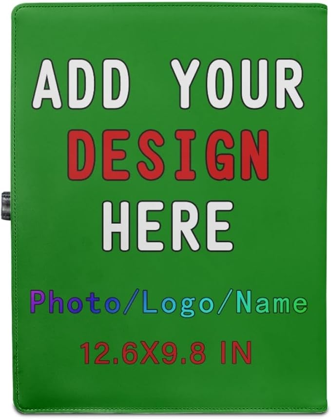 Personalized Padfolio with Logo, Custom Business Portfolio with A4/US Letter Writing Pad Holder for Resumes and Interviews, Green