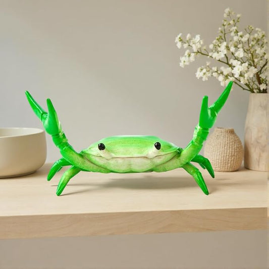 Crab Pen Holder Sturdy Desk Crab Pen Holder for Pencils Lipsticks Eyebrow Pencils Office Desk Accessories for Home Office School desk organizer Cute Multifunctional crab pencil holder Gift (Green)