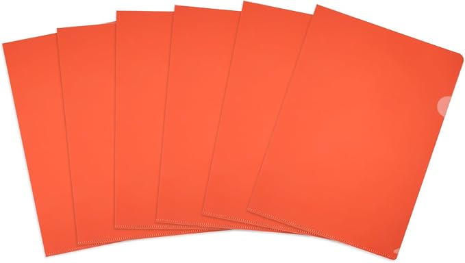 PATIKIL 6 Pack A4 Plastic Folders, Letter Size Clear Folders l Type Project Pockets Paper Document Jacket Sleeves Transparent for Documents Office File, 8.7x12.2, Orange