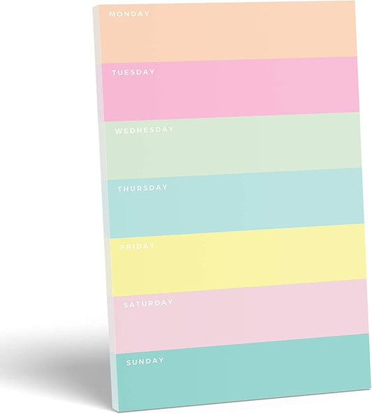 Daily Planner by Sweetzer & Orange - Undated 2026 pad – Colorblock Magnetic To Do List Notepad - Mon to Sun Agenda and Habit Tracker Organizer, Desk Pad for College Student, Office or Home