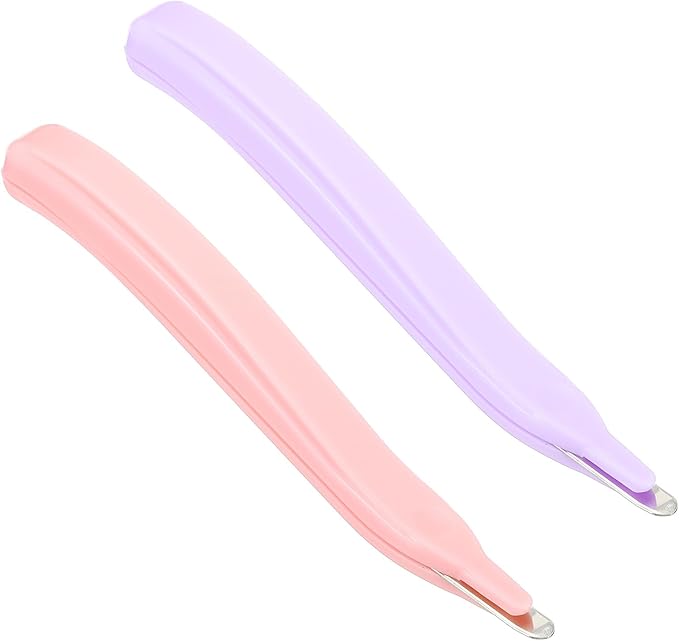 PATIKIL Staple Remover, 2 Pack Magnetic Staple Puller Desktop Removal Tool Cutting Tool for Office Home, Purple, Pink