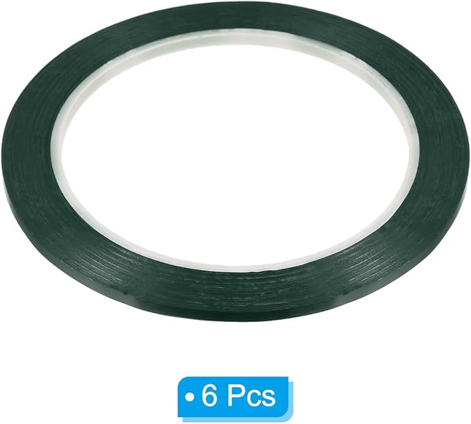 PATIKIL 1/8" Whiteboard Tape, 6 Pack Thin Dry Erase Tape for Graphic Chart Marking DIY Art, Green