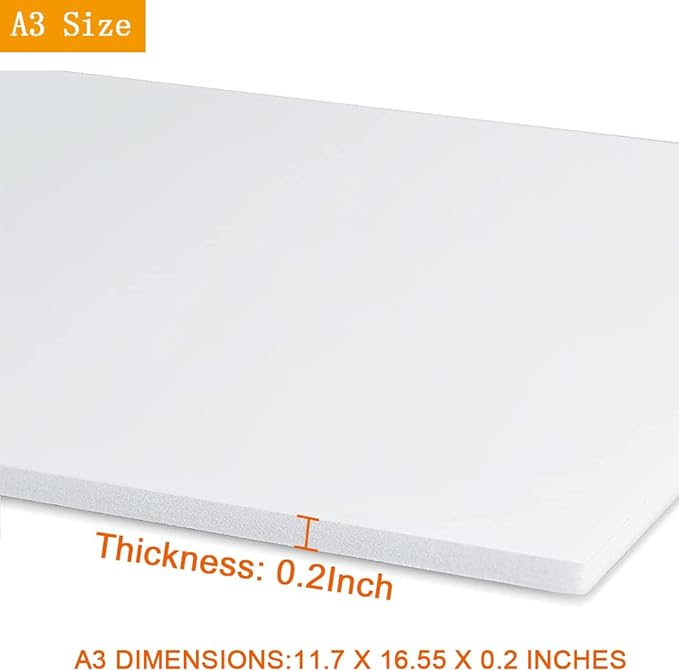 20 Pack White Foam Board for Projects 12"x16.5" Foam Core Board 1/5" Thick Polystyrene Foam Sheet Foam Backing Board Poster Foam Board Sheets for Art Crafts, School, Presentation, Wedding