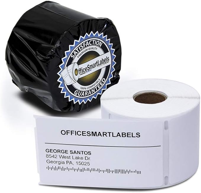 OfficeSmartLabels 2-5/16 x 4 inch Shipping Labels, Compatible with 30256 Labels (12 Rolls / 300 per Roll)
