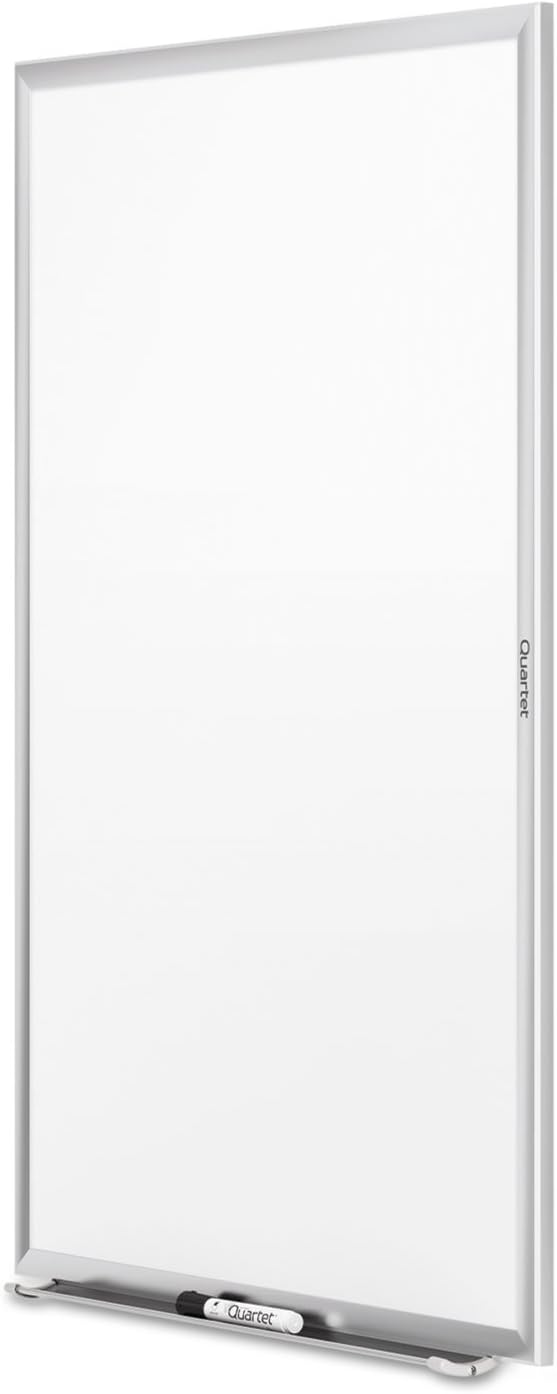Quartet Dry Erase White Board 96"W x 48"H Magnetic Whiteboard, Nano-Clean, Silver Aluminum Frame (SM538)