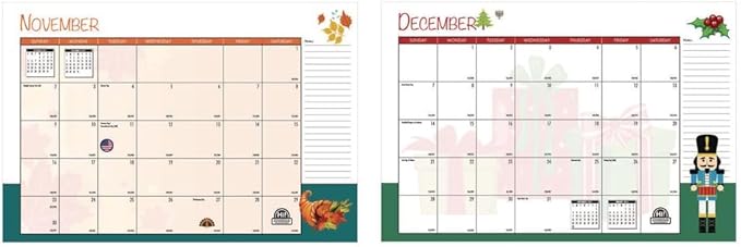 House of Doolittle 10 in. x 7 in. 12-Month (Jan to Dec) 2026 Seasonal Monthly Planner - Illustrated Seasons Artwork/Light Blue Cover