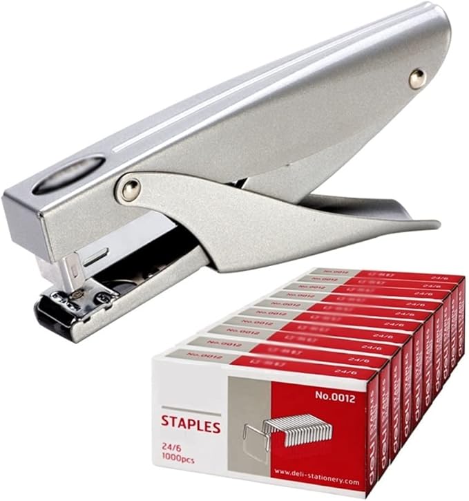 KUYWLMKMZZ Desk Stapler Handheld Stapler Metal Stapler Labor-Saving and Durable Thickened Stapler Office Stapler Suitable for Office Document Binding School Supplies (Color : Silver, Size : B)