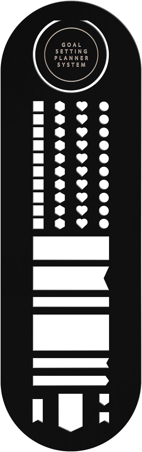 Faccito Stainless Steel Metal Stencil Bookmark 2.5 x 8 Inches Bookmark Journaling Metal Journal Stencil for DIY Engraving, Painting, Template, Scrapbook, Planner (Black)
