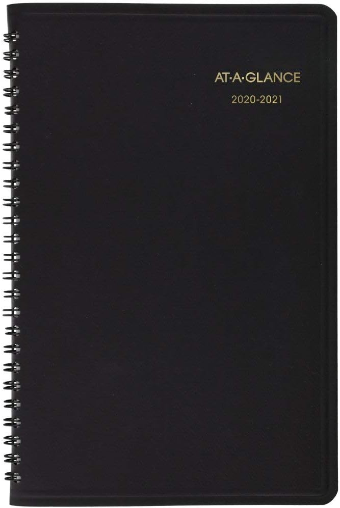 Academic Planner 2020-2021, AT-A-GLANCE Weekly Appointment Book, 8-1/4" x 11", Large, Black (7095705)