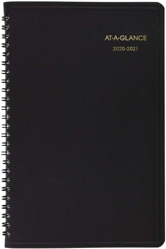 Academic Planner 2020-2021, AT-A-GLANCE Weekly Appointment Book, 8-1/4" x 11", Large, Black (7095705)